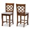 Baxton Studio Aria Grey Upholstered and Walnut Wood 2-Piece Pub Chair Set 167-9888 - alternate 1